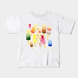 Ice Cream Colorful Watercolor Pattern Kids T-Shirt